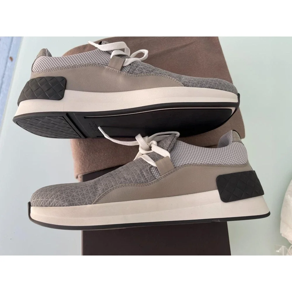 Bottega Veneta Gray Nylon & Leather Men's Sneaker Shoe, Eur 39.5 (Model 548353)‎